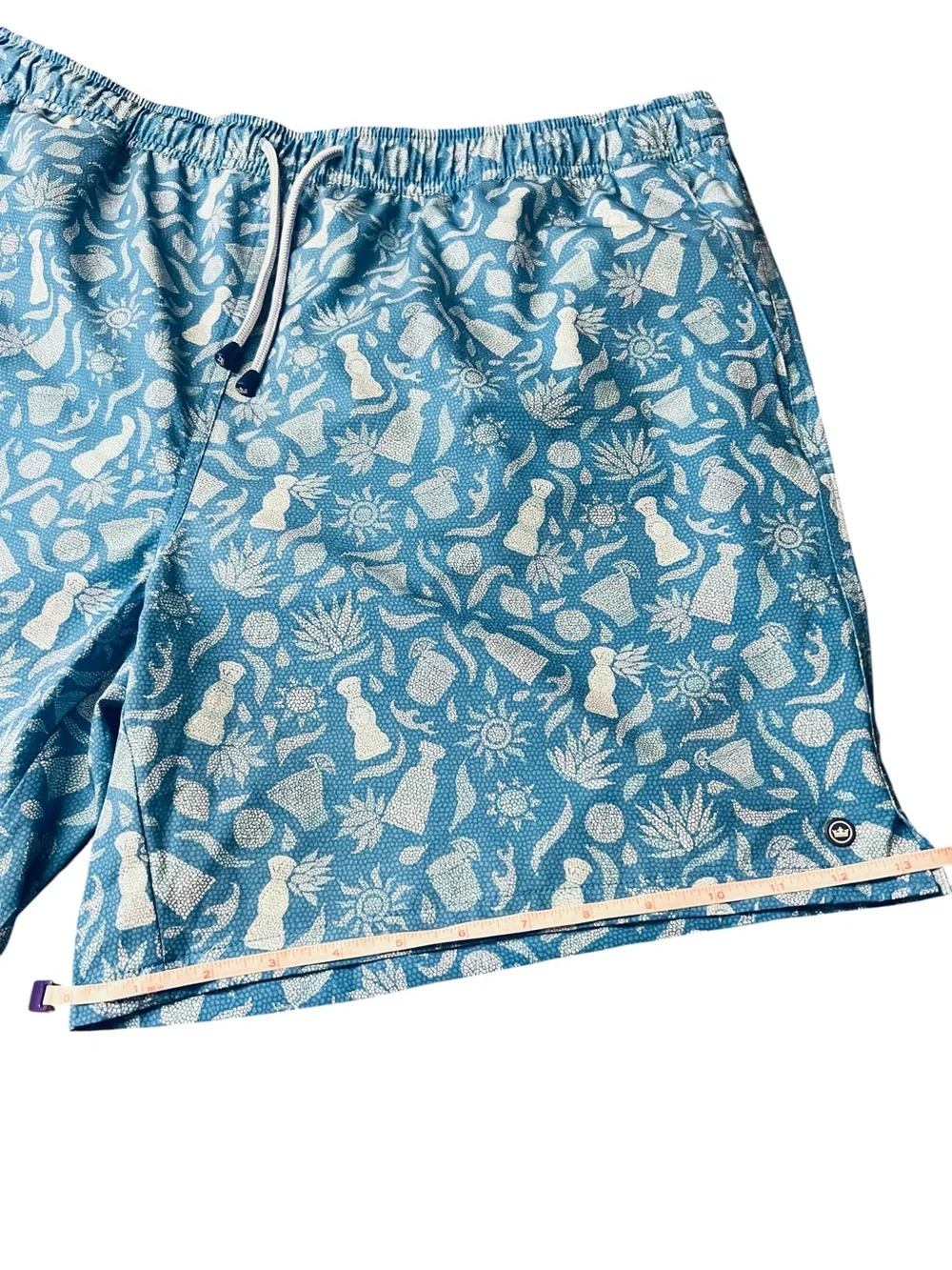 Peter Millar Men’s Saltwater Spirits Blue & White Swim Trunks Size XL